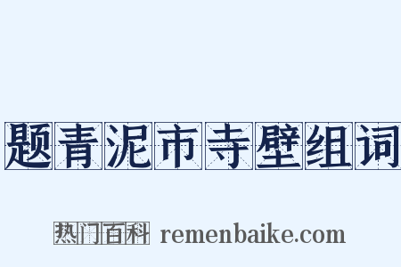 题青泥市寺壁组词是什么意思的图片